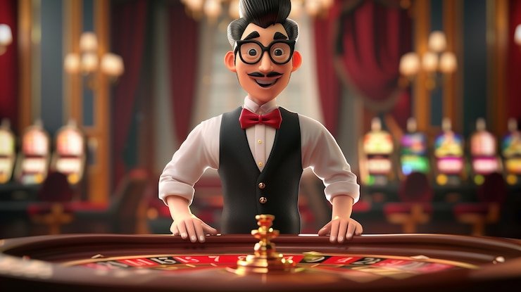 Antarmuka permainan PG Soft di platform ipototo menampilkan meja kasino dengan dealer profesional